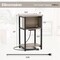 Costway 1/2 PCS Nightstand 3-Tier End Table with Charging Station USB Ports & Power Outlets Grey & Black